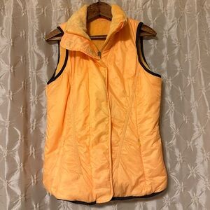 Lululemon Glacier Vest Yellow Orange Sleeveless Jacket Fleece Lined Puffer